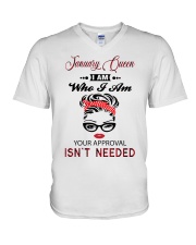 January Queen V-Neck T-Shirt tile