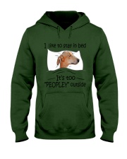 I like to stay in bed Greyhound Hooded Sweatshirt tile
