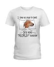 I like to stay in bed Greyhound Ladies T-Shirt tile