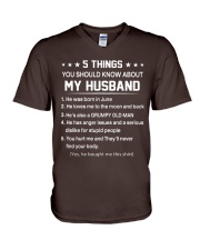 5 Thing My Husband - June V-Neck T-Shirt tile