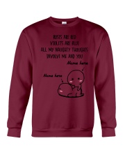 Naughty Thoughts - Custom Name Valentine's Day and Anniversary Gift for Boyfriend, Husband, Girlfriend, Wife, Fiancé Crewneck Sweatshirt tile