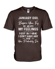 January Girl V-Neck T-Shirt tile