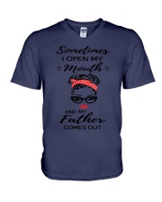 Sometimes I Open My Mouth - Father V-Neck T-Shirt tile