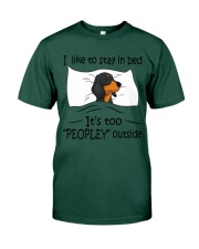I like to stay in bed Dachshund Premium Fit Mens Tee tile