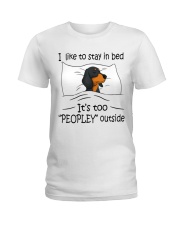 I like to stay in bed Dachshund Ladies T-Shirt tile