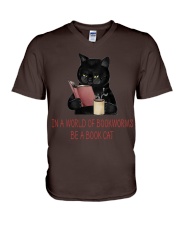 BOOK CAT V-Neck T-Shirt tile