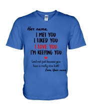 I Love You - Funny Girlfriend , Wife, Fiancée V-Neck T-Shirt tile