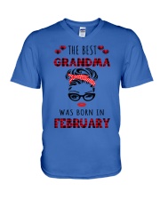 The best Grandma -February V-Neck T-Shirt tile