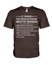 My Grandma -December V-Neck T-Shirt tile