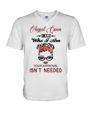 August Queen V-Neck T-Shirt tile