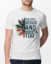she love jesus and american too Classic T-Shirt lifestyle-mens-crewneck-front-13