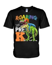 Roaring into Pre K V-Neck T-Shirt tile
