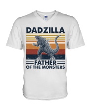 dadzilla father of monster V-Neck T-Shirt tile