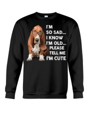I so sad-basset hound Crewneck Sweatshirt tile