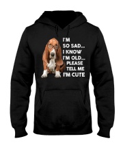 I so sad-basset hound Hooded Sweatshirt tile