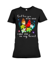 God Has You In His Arms Cardinal Premium Fit Ladies Tee tile