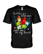 God Has You In His Arms Cardinal V-Neck T-Shirt tile