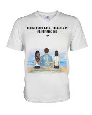 Behind every great daughter is an amazing Dad V-Neck T-Shirt tile
