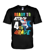 Ready To Attack 4th Grade V-Neck T-Shirt tile