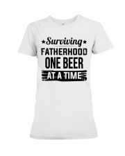 Surviving fatherhood one beer 2 Premium Fit Ladies Tee tile