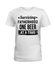 Surviving fatherhood one beer 2 Ladies T-Shirt tile