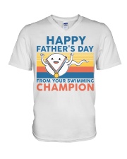 happy dather's day champion V-Neck T-Shirt tile