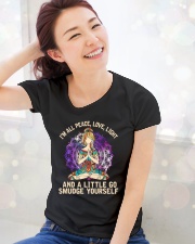 Peace love Premium Fit Ladies Tee lifestyle-holiday-womenscrewneck-front-1