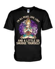 Peace love V-Neck T-Shirt tile