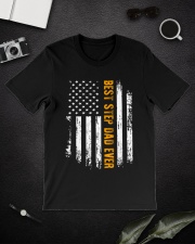Best Step Dad Ever American Flag Classic T-Shirt lifestyle-mens-crewneck-front-16
