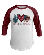 Peace love america Baseball Tee tile