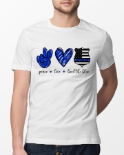 Peace Love Back The Blue Shirt Classic T-Shirt lifestyle-mens-crewneck-front-13