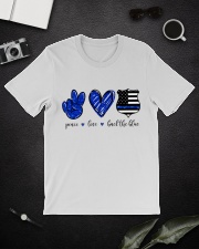 Peace Love Back The Blue Shirt Classic T-Shirt lifestyle-mens-crewneck-front-16