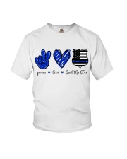 Peace Love Back The Blue Shirt Youth T-Shirt tile