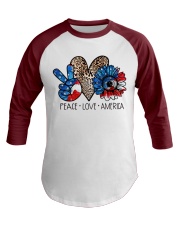 Peace love america Baseball Tee tile