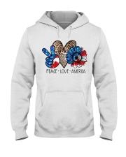 Peace love america Hooded Sweatshirt tile