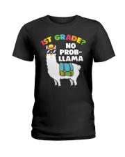 1st grade no prob-llama Ladies T-Shirt tile