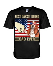 Best Basset Hound Dog Dad Ever V-Neck T-Shirt tile