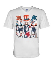 Gnome usa V-Neck T-Shirt tile
