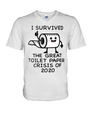 I survived the great Toilet paper crisis of 2020 V-Neck T-Shirt tile