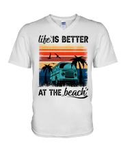 Life is better at the beach V-Neck T-Shirt tile