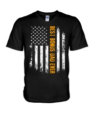 Best Bonus Dad Ever American Flag V-Neck T-Shirt tile