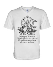 wild child hippie V-Neck T-Shirt tile