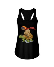 Sloth riding a turtle Ladies Flowy Tank thumbnail