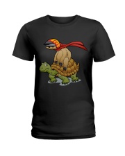 Sloth riding a turtle Ladies T-Shirt thumbnail