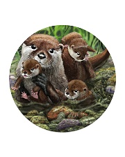 Family Otter Circle Coaster tile