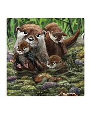 Family Otter Square Coaster tile