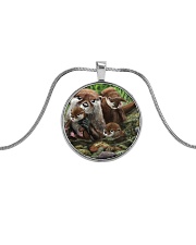 Family Otter Metallic Circle Necklace tile