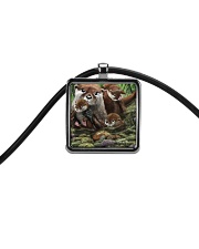 Family Otter Cord Rectangle Necklace tile