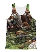 Family Otter All-Over Unisex Tank tile