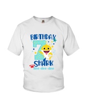 7 Blue Birthday Shark-1 Youth T-Shirt front